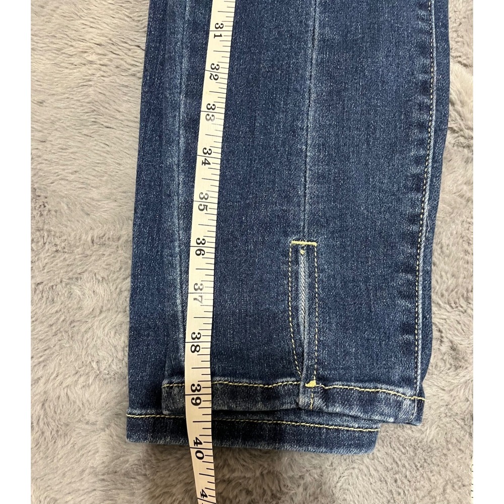 Judy Blue Skinny Fit Front Seam Jeans Medium Wash Slit Hem 9/29 - Picture 8 of 9